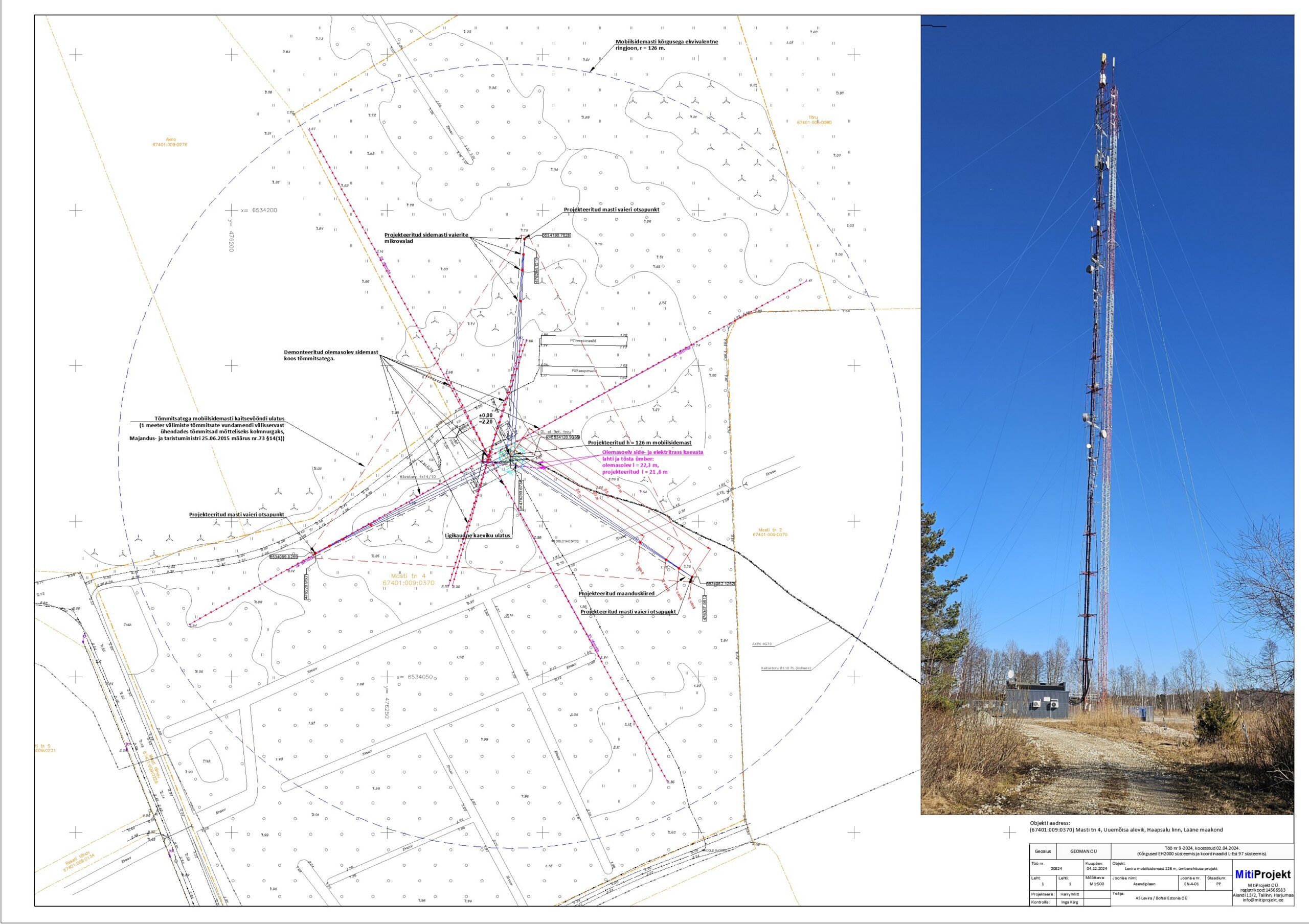 Levira mobiilsidemast 126 m, ümberehituse projekt